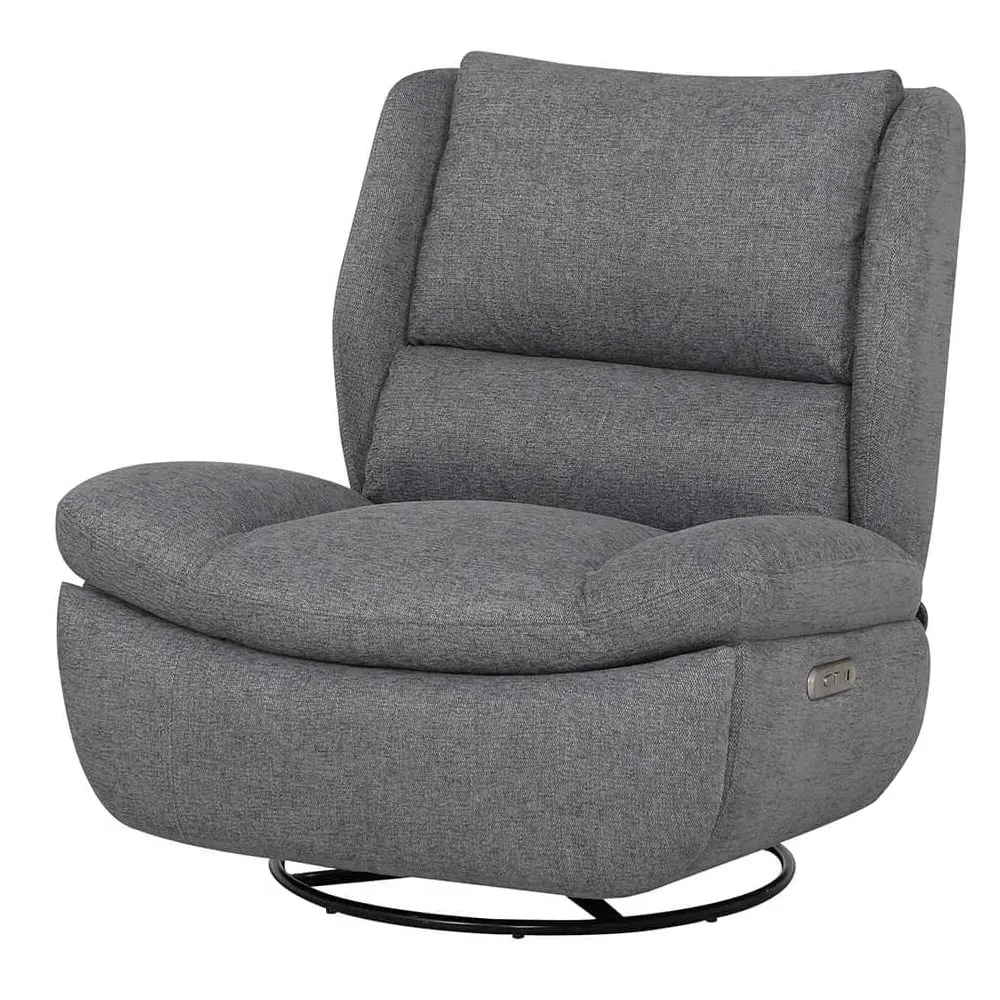 Fontana Electric Reclining Swivel Chair - Grey, Fabric image