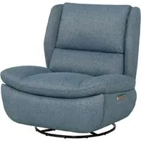 Fontana Electric Reclining Swivel Chair - Marine, Fabric