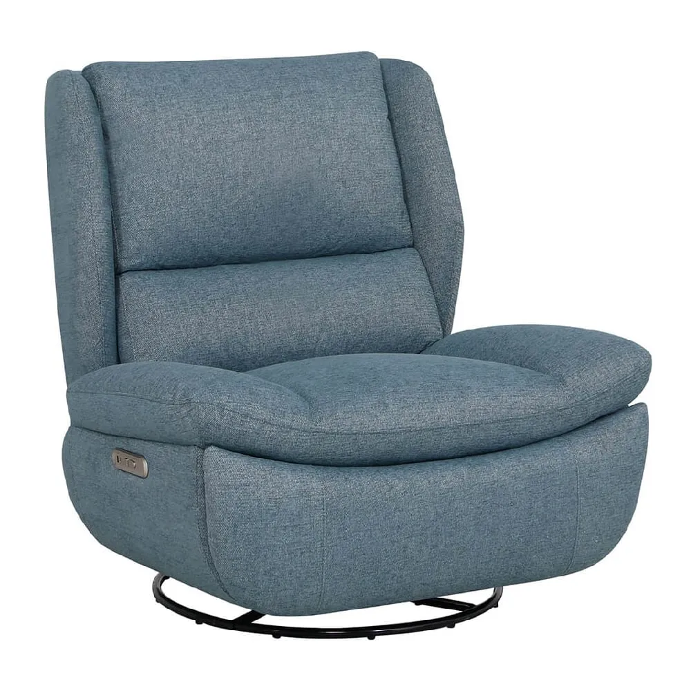 Fontana Electric Reclining Swivel Chair - Marine, Fabric
