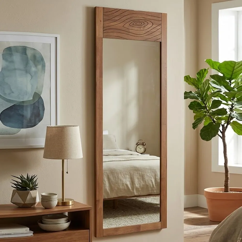 Forest Glass Cheval Full-Length Mirror - Chestnut, Pine Wood product
