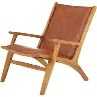 Formosa Bedroom Chair with Wooden Frame - Brown, Leather