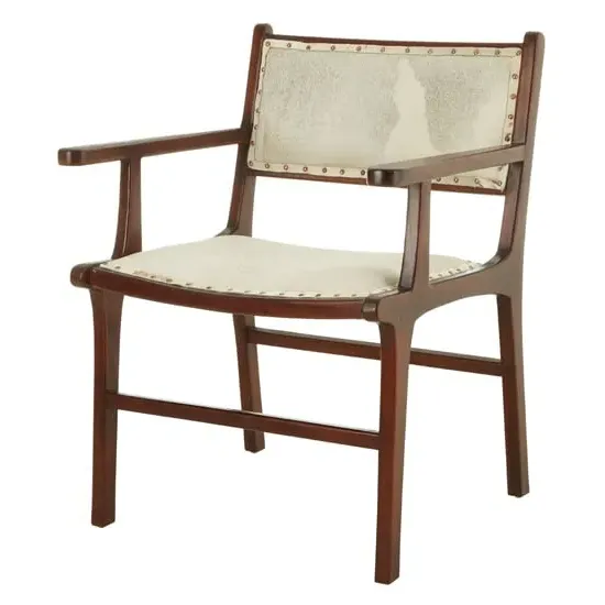 Formosa Dining Chair with Stud Detail - Brown, Leather product