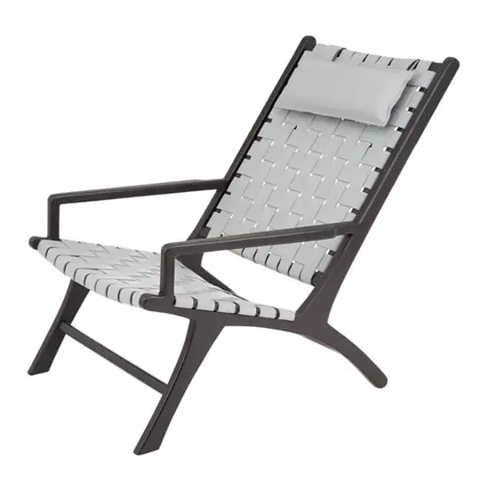 Formosa Woven Accent Chair - Grey, Leather