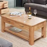 Fornatic Coffee Table with 4 Drawers - Oak