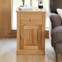 Fornatic Lamp Table with 1 Door 1 Drawer - Mobel Oak