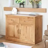 Fornatic Wooden Sideboard with 2 Doors 2 Drawers - Mobel Oak