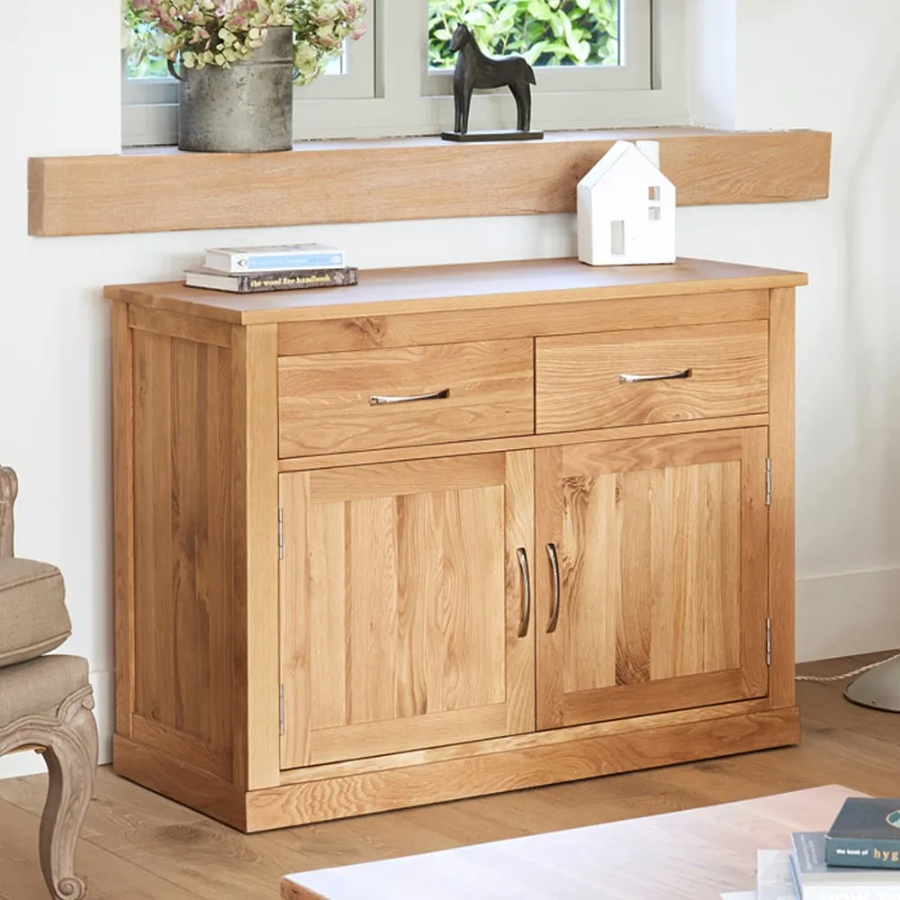 Fornatic Wooden Sideboard with 2 Doors 2 Drawers - Mobel Oak image