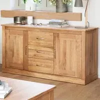 Fornatic Wooden Sideboard with 2 Doors 3 Drawers - Oak