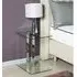 Forney Clear Glass Side Table with Chrome Stand - Clear