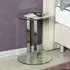 Forney Round Clear Glass Side Table with Chrome Stand - Clear