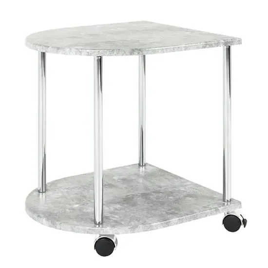 Forney Side Table on Castors - Concrete Effect, MDF