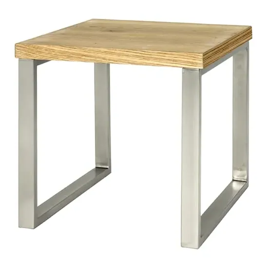 Forney Side Table with Steel Legs - Oak, MDF