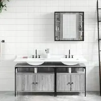 Forsyth 3 Piece Bathroom Cabinet Set - Grey, Wood