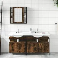 Forsyth 3 Piece Bathroom Cabinet Set - Smoked Oak alternate view