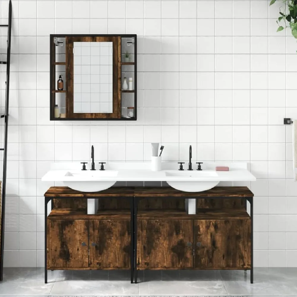 Forsyth 3 Piece Bathroom Cabinet Set - Smoked Oak product