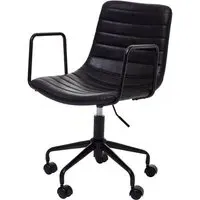 Fortas Office Chair with Armrests - Black, Leather