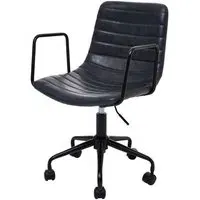 Fortas Office Chair with Armrests - Grey, Leather