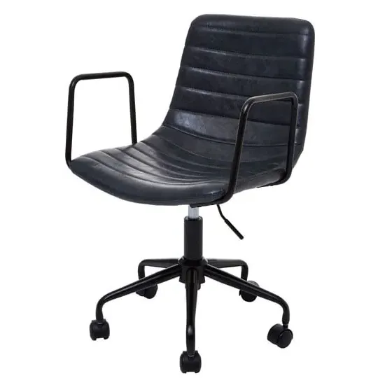 Fortas Office Chair with Armrests - Grey, Leather image