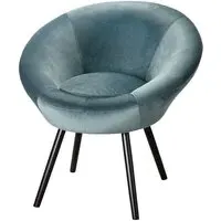 Fostoria Fabric Armchair with Metal Legs - Teal