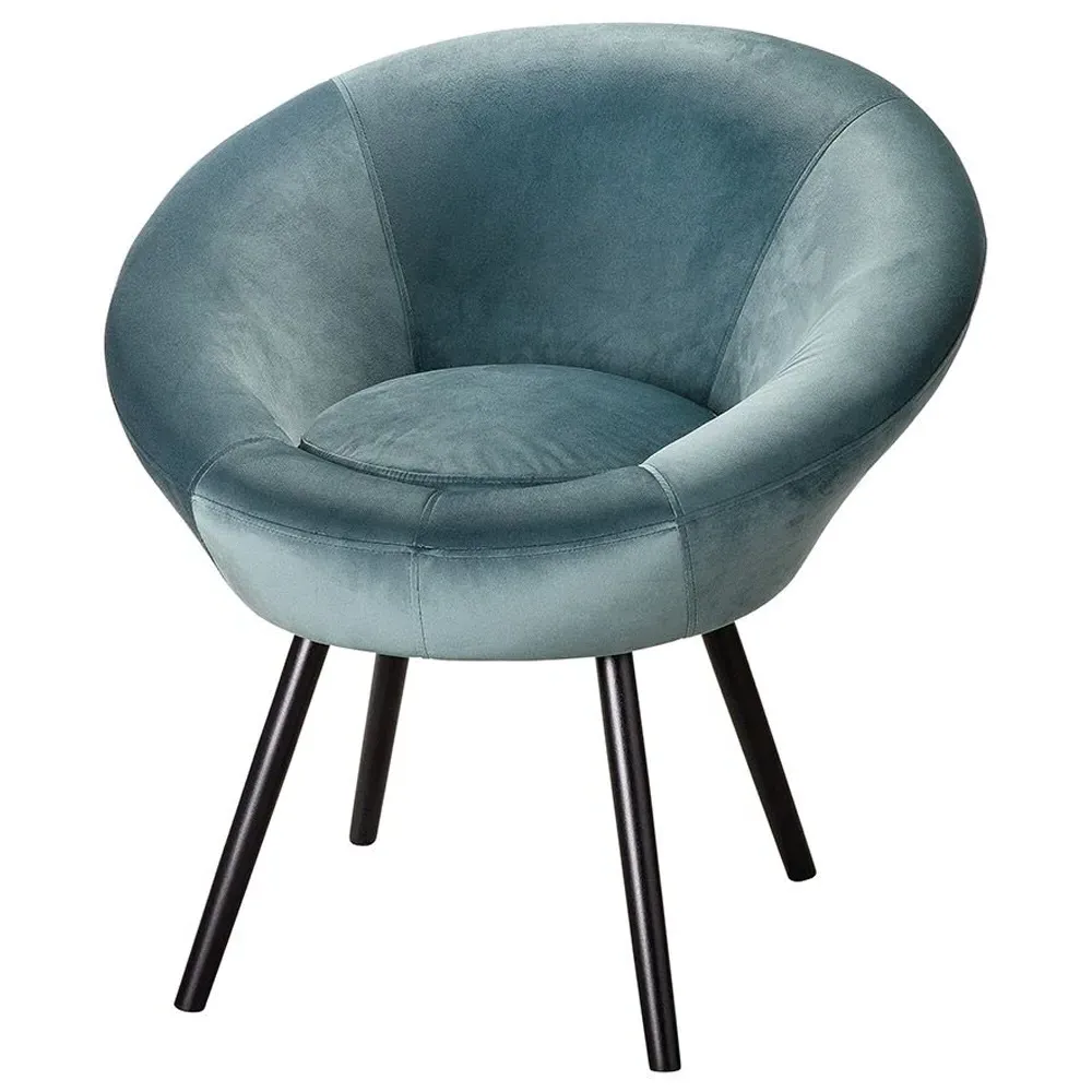 Fostoria Fabric Armchair with Metal Legs - Teal image