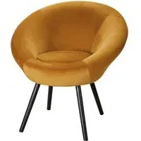 Fostoria Fabric Armchair with Metal Legs - Yellow