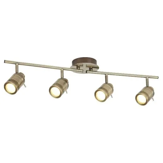 Four Light Bathroom Spot Split-bar - Antique Brass