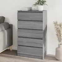 Fowey 5 Drawer Chest - Grey, Engineered Wood