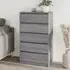 Fowey 5 Drawer Chest - Grey, Engineered Wood