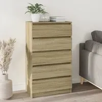 Fowey 5-Drawer Chest - Sonoma Oak, Engineered Wood alternate view