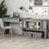 Fowey Corner Laptop Desk with Storage - Grey, Engineered Wood