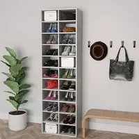 Fraley 22-Shelf Shoe Storage Cabinet - Concrete Effect