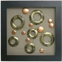 Framed Copper Circles Wall Art - Copper