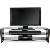 Francian TV Stand with Cable Management - Black, Glass alternate view