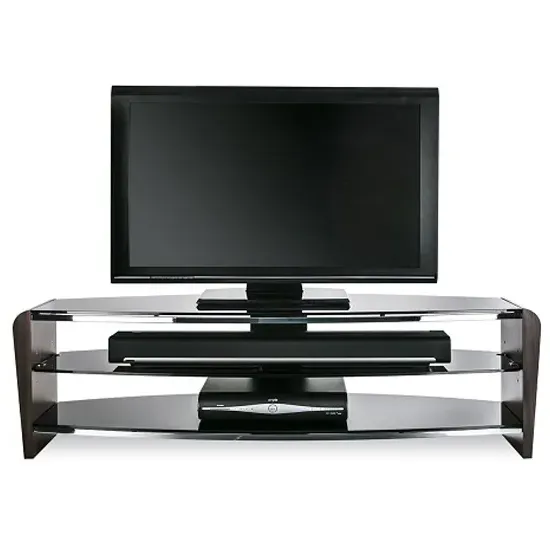 Francian TV Stand with Cable Management - Black, Glass product