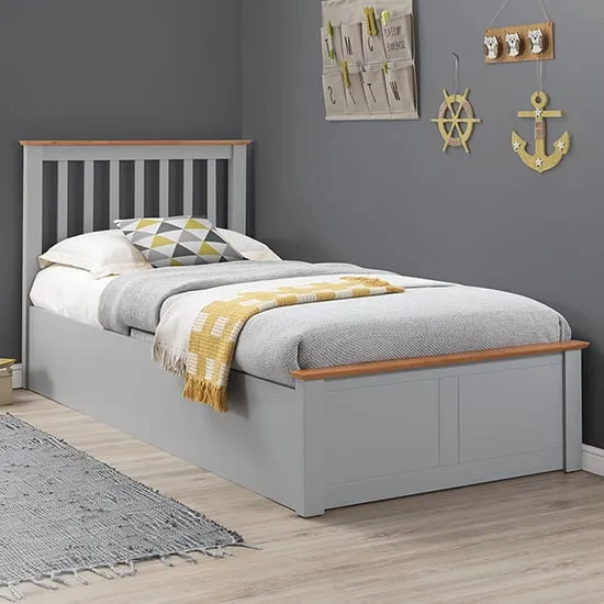 Francis Single Ottoman Storage Bed - Grey, MDF