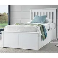 Francis Single Ottoman Storage Bed - White, MDF