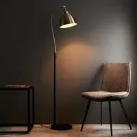 Franklin Rolled Shade Floor Lamp - Black, Metal