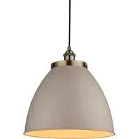 Franklin Rolled Shade Pendant Light - Taupe, Metal