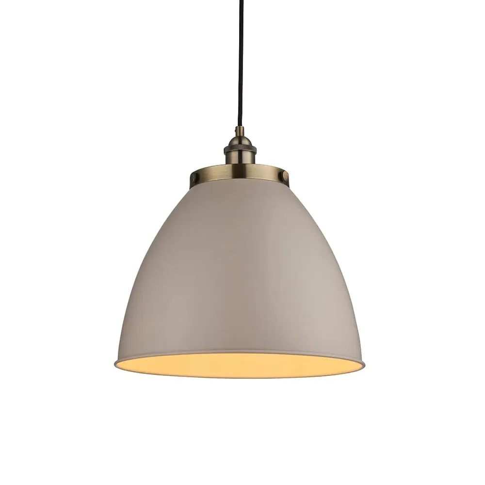 Franklin Rolled Shade Pendant Light - Taupe, Metal