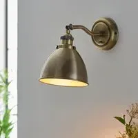 Franklin Rolled Shade Wall Light - Antique Brass, Metal