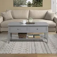 Franklyn Coffee Table with 2 Drawers - Grey, Wood