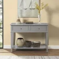 Franklyn Console Table with 2 Drawers - Grey, Wood