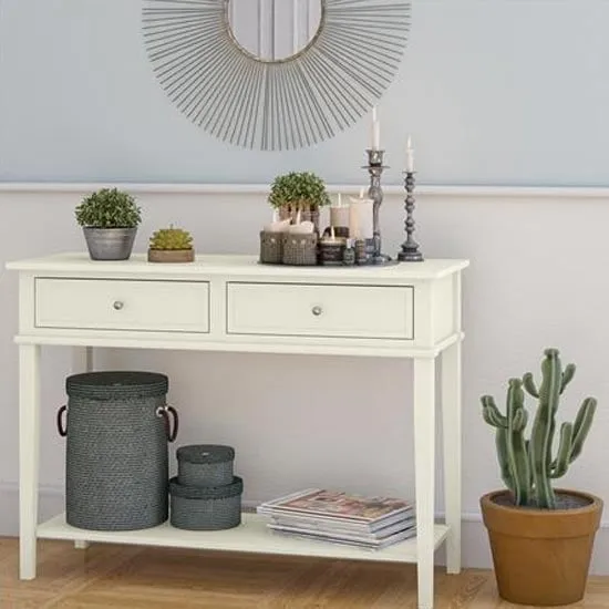 Franklyn Console Table with 2 Drawers - White, Wood