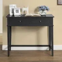 Franklyn Laptop Desk with 2 Drawers - Black, Wood