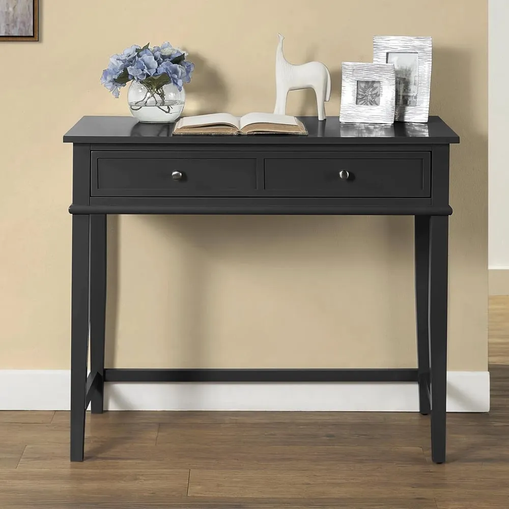 Franklyn Laptop Desk with 2 Drawers - Black, Wood
