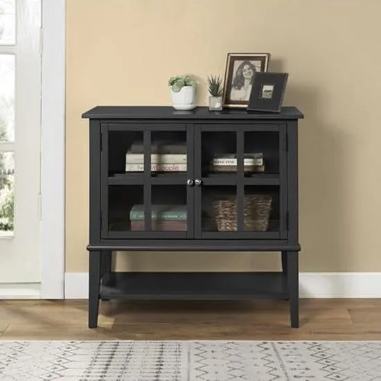 Franklyn Storage Cabinet with 2 Doors - Black, Wood image