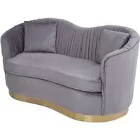 Franzo 2-Seater Sofa with Pleated Detail - Grey, Velvet