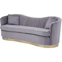 Franzo 3-Seater Sofa Pleated - Grey, Velvet alternate view