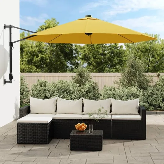 Fredrica Wall-Mounted Parasol - Yellow, Polyester product