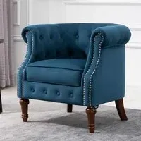 Freia Fabric Accent Chair - Blue